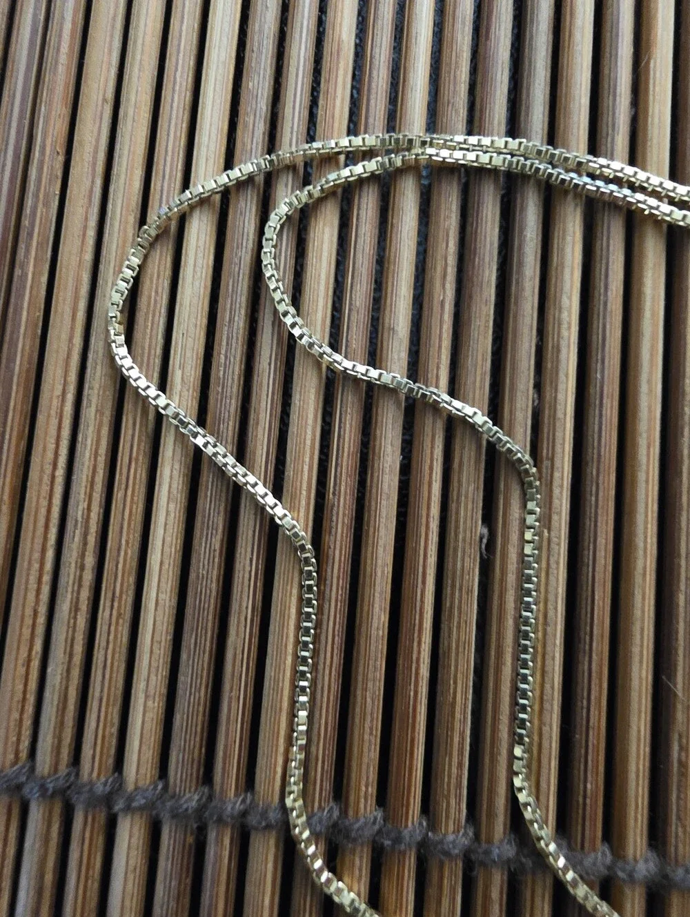 925 Silver Box Yellow Gold Chain